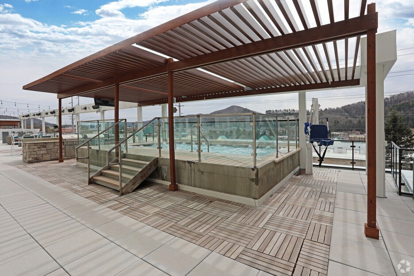 outdoor hot tub and deck