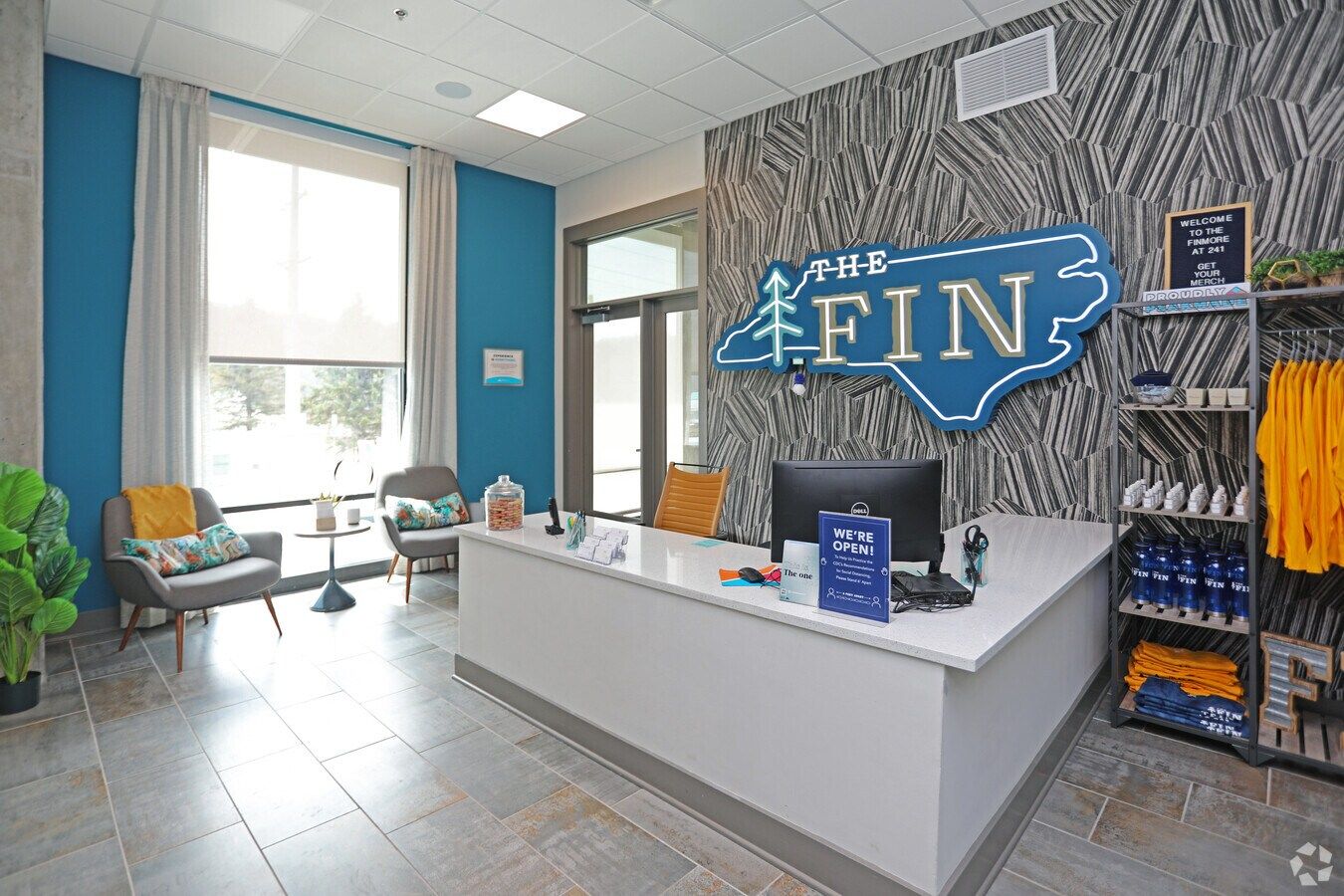 The Fin welcome desk and check in